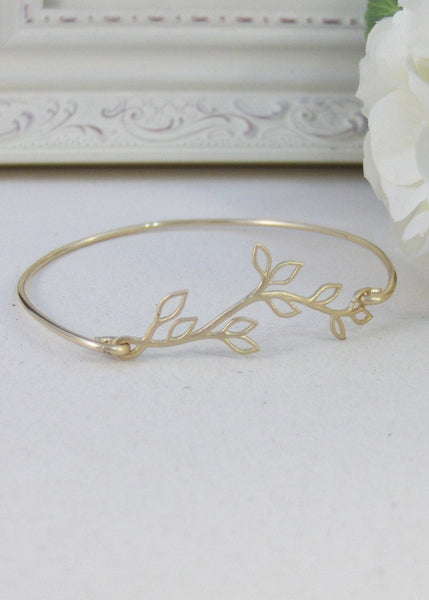 Hazel Branch,Gold,Bangle,Bracelet,Gold,Branch,Gold Bracelet,Branch,Bride,Wedding. Handmade jewelry by valleygirldesigns on Etsy.
