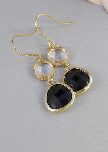 Eternity,Earrings,Gold Earrings,Pink,Diamond Earrings,Gold,Black,Wedding,Black,Diamond. Handmade jewelery by valleygirldesigns on Etsy.