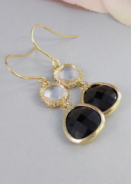Eternity,Earrings,Gold Earrings,Pink,Diamond Earrings,Gold,Black,Wedding,Black,Diamond. Handmade jewelery by valleygirldesigns on Etsy.