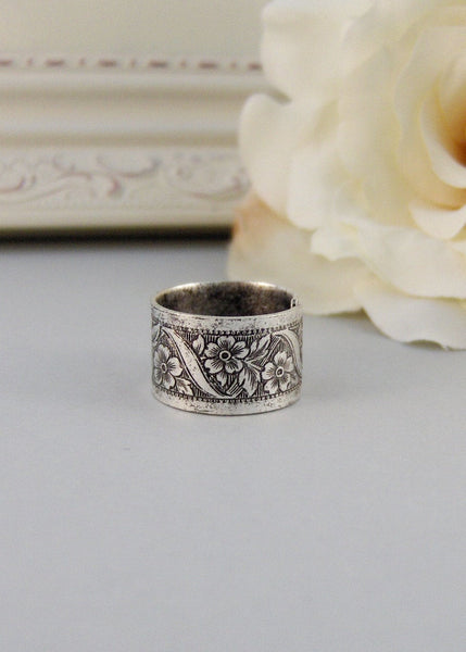 Petite Blossom Ring,Silver,Ring, Flower,Rose Ring,Antique Ring,Silver Ring,Blossom,Posey. Handmade jewelery by valleygirldesigns.
