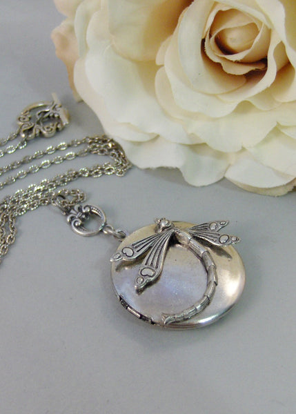Sundance,Locket,Dragonfly Locket,Wings,Antiqued,Charm,Dragonfly,Silver Locket,Antique Locket. Handmade jewelery by Valleygirldesigns.