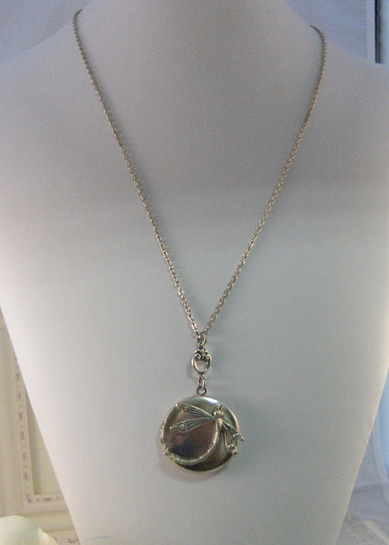 Sundance,Locket,Dragonfly Locket,Wings,Antiqued,Charm,Dragonfly,Silver Locket,Antique Locket. Handmade jewelery by Valleygirldesigns.