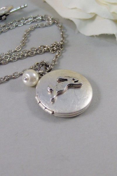 Little Bunny,Locket,Silver Locket,Antique Locket,Girl,Child,Baby,Girl Locket,Pink. Handmade jewelry by valleygirldesigns.