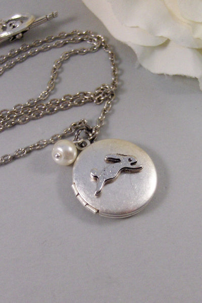 Little Bunny,Locket,Silver Locket,Antique Locket,Girl,Child,Baby,Girl Locket,Pink. Handmade jewelry by valleygirldesigns.