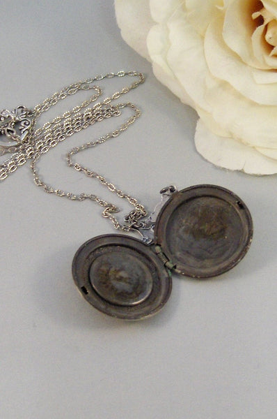 Fated Wings,Locket,Silver Locket,Celtic Locket,Heart, Antique Locket,Celtic Knot,Irish,Lucky,Shamrock. jewelry by valleygirldesigns