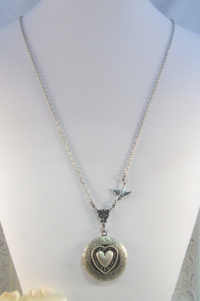 Fated Wings,Locket,Silver Locket,Celtic Locket,Heart, Antique Locket,Celtic Knot,Irish,Lucky,Shamrock. jewelry by valleygirldesigns