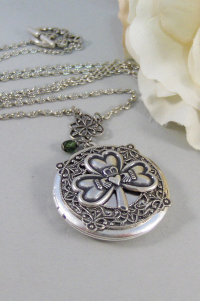 SALE Irish Love,Locket,Claddagh, Antique Locket,Silver Locket,Heart,Crown, Irish,Lucky, Shamrock,Love. Handmade jewelry by valleygirldesigns