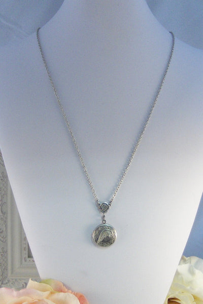 Little Angel,Locket, Silver Locket, Angel,Wing,Angel Locket,Necklace,Silver,Antique Silver.Handmade jewelery by valleygirldesigns.