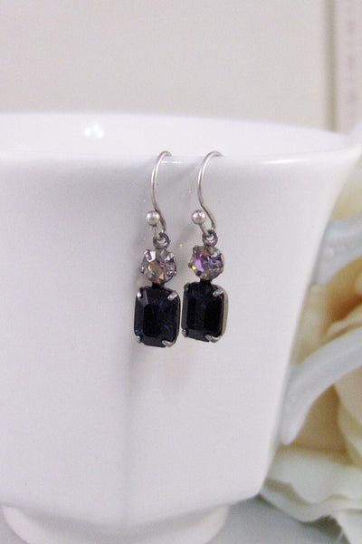 Star Shower,Earring,Vintage Earrings,Blue,Sapphire,Tanzanite,Lavender, Sapphire Earrings,Rhinestone. Handmade Jewelry by valleygirldesigns.