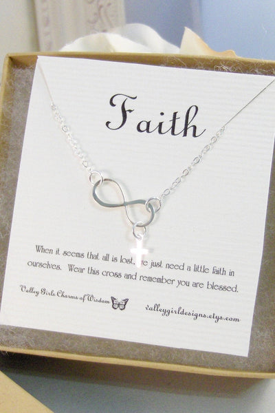 Faith,Necklace,Bracelet,Infinity Necklace,Infinity,Silver,Cross,Religious,Cross Necklace,Mourning,Infinity,Mourning, valleygirldesigns.