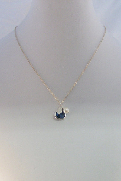 Sapphire Blossom,Necklace,Blue,Birthstone,Sapphire,Sapphire Necklace,Silver Necklace,Wedding,Birdesmaid,Sterling Silver,Valley Girl Designs