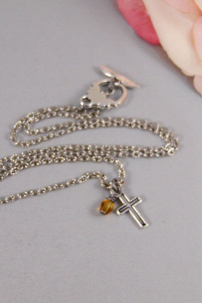 Faith,Cross,Necklace,Antique Necklace,Religious,Jewelry,Silver,Confirmation,Birthstone,Personalize,Antique.Jewelry by valleygirldesigns.