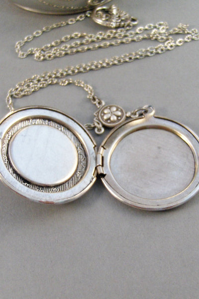 Birthstone Traveler,Locket,Silver Locket,Compass,Directioin,Map,Antique Locket,Bird,Personalize,Birthstone. jewelry by valleygirldesigns.