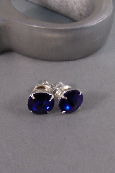 Sapphire Earrings,Vintage Earrings, Earrings,Silver Earrings,Blue Earrings,Sapphire Earrings,Stud Earrings,Post Earrings.Valleygirldesigns