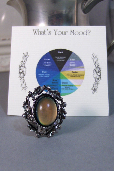 Inner Spirit,Ring,Silver,Mood Ring,Antique Ring,Silver Ring,Wrapped,Adjustable,Bridesmaid,Mood Stone,Stone,Mood. valleygirldesigns.