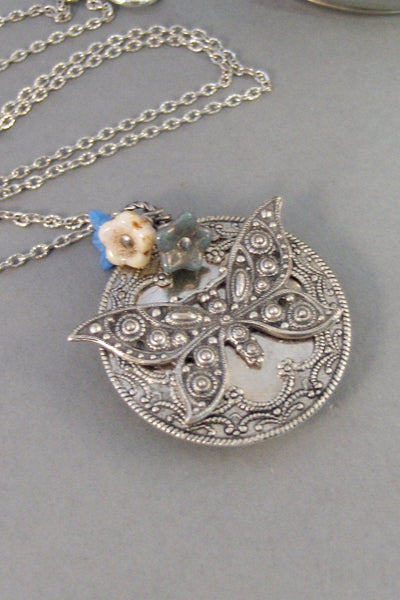 Gypsy Butterfly,Butterfly ,Locket,Locket,Butterfly,Silver Locket,Butterfly Locket,Steampunk Locket,Gypsy,Butterfly Locket.valleygirldesigns