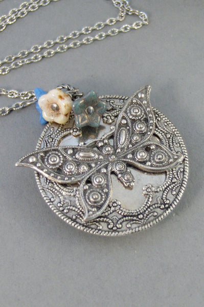 Gypsy Butterfly,Butterfly ,Locket,Locket,Butterfly,Silver Locket,Butterfly Locket,Steampunk Locket,Gypsy,Butterfly Locket.valleygirldesigns