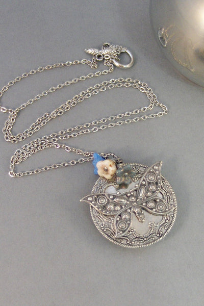 Gypsy Butterfly,Butterfly ,Locket,Locket,Butterfly,Silver Locket,Butterfly Locket,Steampunk Locket,Gypsy,Butterfly Locket.valleygirldesigns