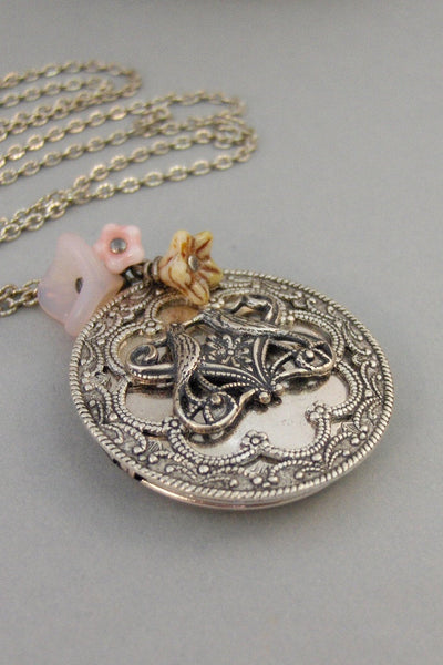 Sparrows Kiss,Pink Locket,Locket,Silver Locket,Bird,Sparrow,Love,Kiss,Woodland,Antique Locket,Bird Locket,Blush,Bridesmai valleygirldesigns.