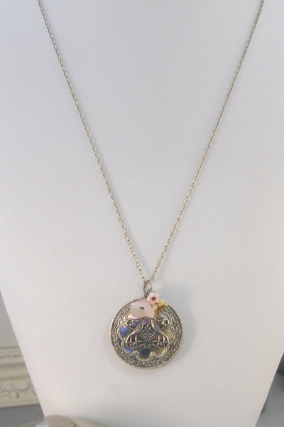 Sparrows Kiss,Pink Locket,Locket,Silver Locket,Bird,Sparrow,Love,Kiss,Woodland,Antique Locket,Bird Locket,Blush,Bridesmai valleygirldesigns.