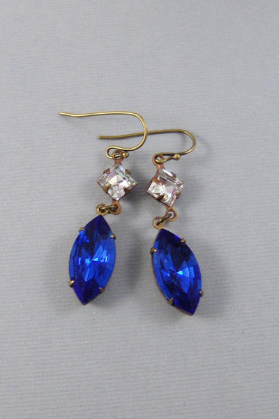 SALE Queenies Sapphire,Sapphire,Sapphire Earring,Earring,Vintage Earrings,Blue Stone,Vintage Stone,Vintage Sapphire Earring
