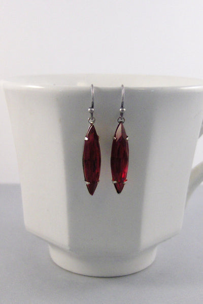 Red Berries,Earring,Vintage Earrings,Ruby Earrings,Red,Rhinestone,Red Earring,Red Stone,Silver Earring,Vintage Earring valleygirldesigns.