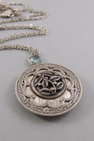Fall Berries,Locket,Gold,Silver,Silver Locket,Leaves,Berries,Fall Necklace,Antiqued,Charm,Necklace,Pendant. jewelery by Valleygirldesigns.