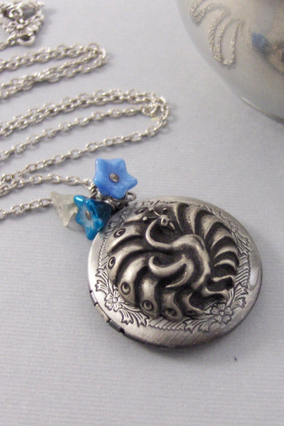 SALE Floral Peacock,Silver Locket,Antique Locket,Peacock,Peacock Necklace,Peacock Locket,Bird Necklace,Bird Locketvalleygirldesigns .