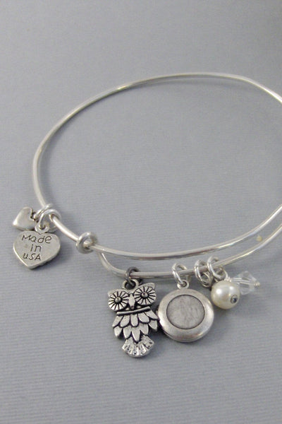 Pretty Owl,Bracelet,Bangle,Owl,Owl Bracelet,Owl Bangle Bracelet.Silver Bracelet,,Personalize,Locket,Locket Bracelet. valleygirldesigs.