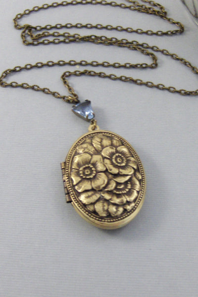 Sapphire Bell,Vintage Brass Locket,Locket,Antique Locket,Patina,Patina Locket,Vintage Locket, Diamond,Vintage Stone,CrystaValleygirldesigns.