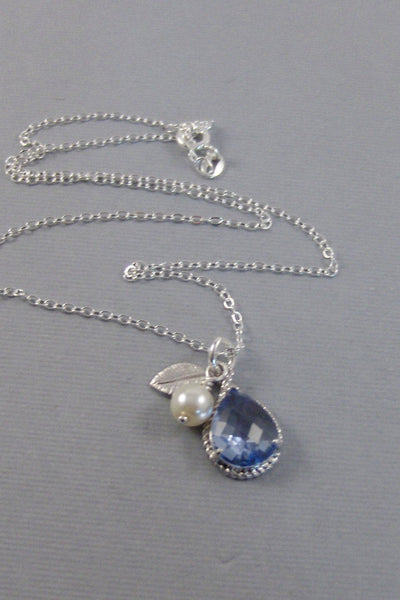 Light Sapphire,Necklace,September Birthstone,Blue Necklace,Blue Stone,Necklace,Silver Necklace,Wedding,Birdesmaid,SterlingValley Girl Design