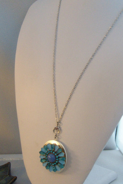 SALE Mermaid Blue,Sapphire,Sapphire Locket,Locket,Antique Locket,Silver Locket,Blue Locket,Blue Necklace,Mermaid,Blue,Green lleygirldesigns.
