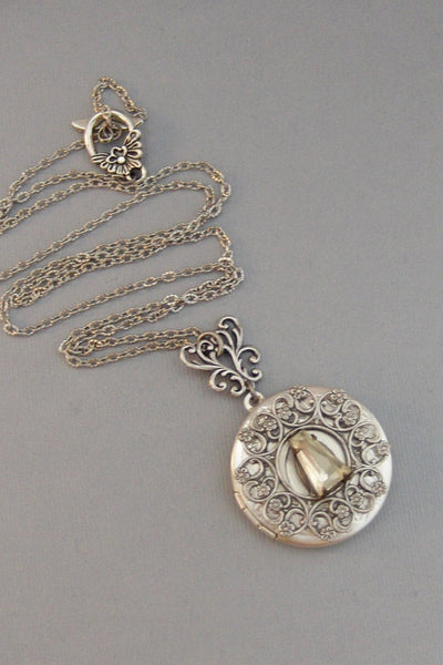 Fairy Queen,Locket,Antique Locket,Silver Locket,Diamond,Vintage,Rhinestone,Birthstone.Diamond Locket,Diamond Necklace,Vintage