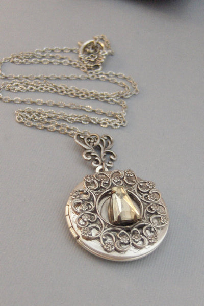Fairy Queen,Locket,Antique Locket,Silver Locket,Diamond,Vintage,Rhinestone,Birthstone.Diamond Locket,Diamond Necklace,Vintage
