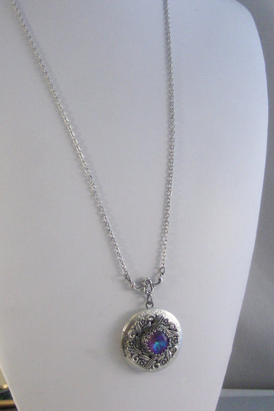 Lavender Fields,Amethyst Necklace,Amethyst Necklace,Antique Locket,Silver Locket,Princess Cut,February Birthstone,BirthsotoneValleygirldesig