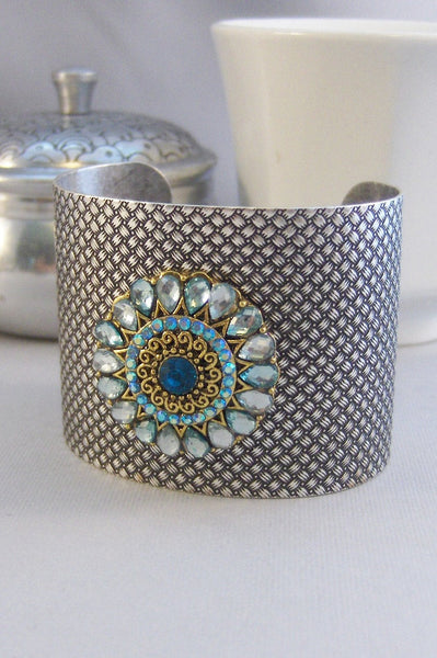 Sapphire Gypsy,Cuff,Cuff Bracelet,Blue Bracelet,Bracelet,Silver,Antique Bracelet,Bohemian Bracelet,Gypsy Bracelet,Blue,valleygirldesigns.