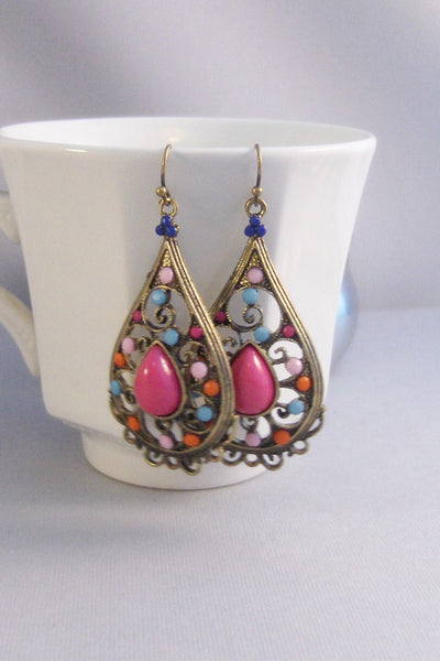 SALE Poetic Wanderlust,Earring,Pink Earring,Blue Earring,Gypsy,Gypsy Earring,Bohemian,Long Earring Turquoise,Vintage EarringValleygirldesign