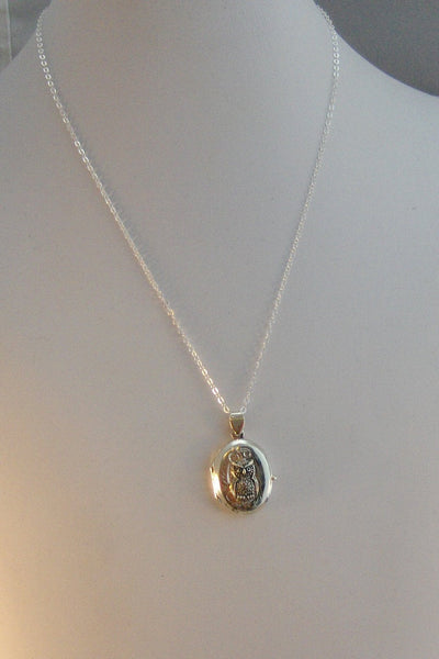 SALE Sweet Owl,Locket,Silver Locket,Owl Necklace,Owl Locket,Sterling Owl,Silver Owl,Owl,Sterling Silver Locket,Sterling Silver,Wedding