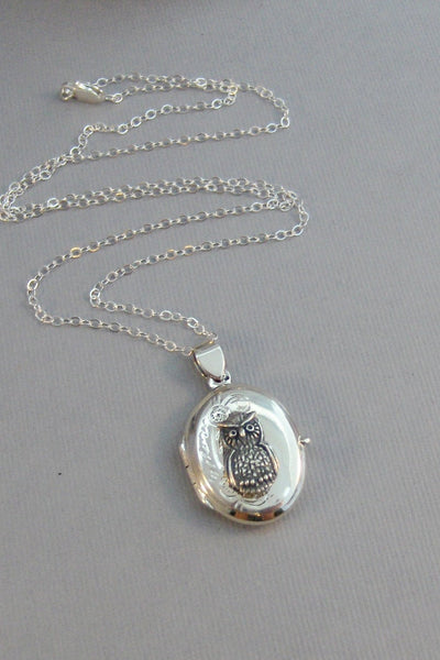 SALE Sweet Owl,Locket,Silver Locket,Owl Necklace,Owl Locket,Sterling Owl,Silver Owl,Owl,Sterling Silver Locket,Sterling Silver,Wedding