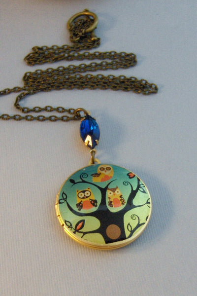 Sapphire Hoots,Owl,Locket,Owl Locket,Owl Necklace,Sapphire Locket,Sapphire Necklace,Vintage Sapphire,Sapphire STone,Vintage Sapphire,Vintage