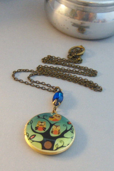 Sapphire Hoots,Owl,Locket,Owl Locket,Owl Necklace,Sapphire Locket,Sapphire Necklace,Vintage Sapphire,Sapphire STone,Vintage Sapphire,Vintage