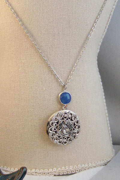 Mermaid Isle,Locket,Mermaid, Mermaid Locket,Necklace,Mermaid Locket,Antique Locket,Silver Locket,Goddess,Ocean Locket,valleygirldesigns