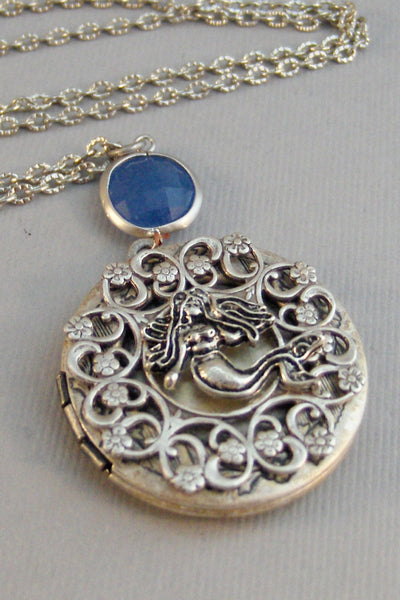 Mermaid Isle,Locket,Mermaid, Mermaid Locket,Necklace,Mermaid Locket,Antique Locket,Silver Locket,Goddess,Ocean Locket,valleygirldesigns