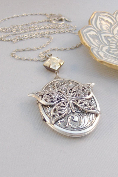 Metamorphasis,Butterfly,Butterfly Necklace,Butterfly Locket,Silver Butterfly,Locket,Fairy,Fairy Neckalce,Princess Necklace,Princess,Goddess