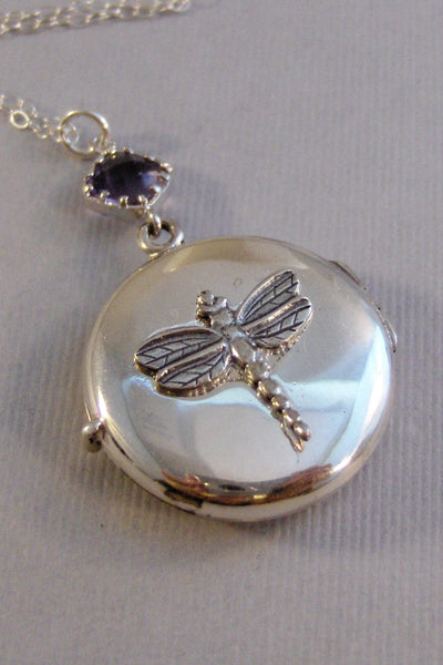 Indigo Dragonfly,Locket,Silver Locket,Sterling,Locket,Dragonfly,Dragonfly Necklace,Dragonfly Locket,Wing Locket,Sterling Dragonfly Locket