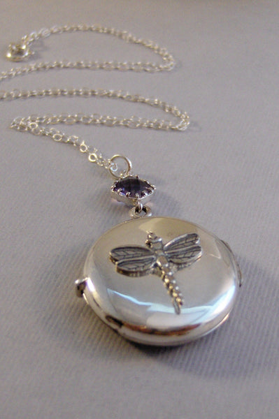 Indigo Dragonfly,Locket,Silver Locket,Sterling,Locket,Dragonfly,Dragonfly Necklace,Dragonfly Locket,Wing Locket,Sterling Dragonfly Locket